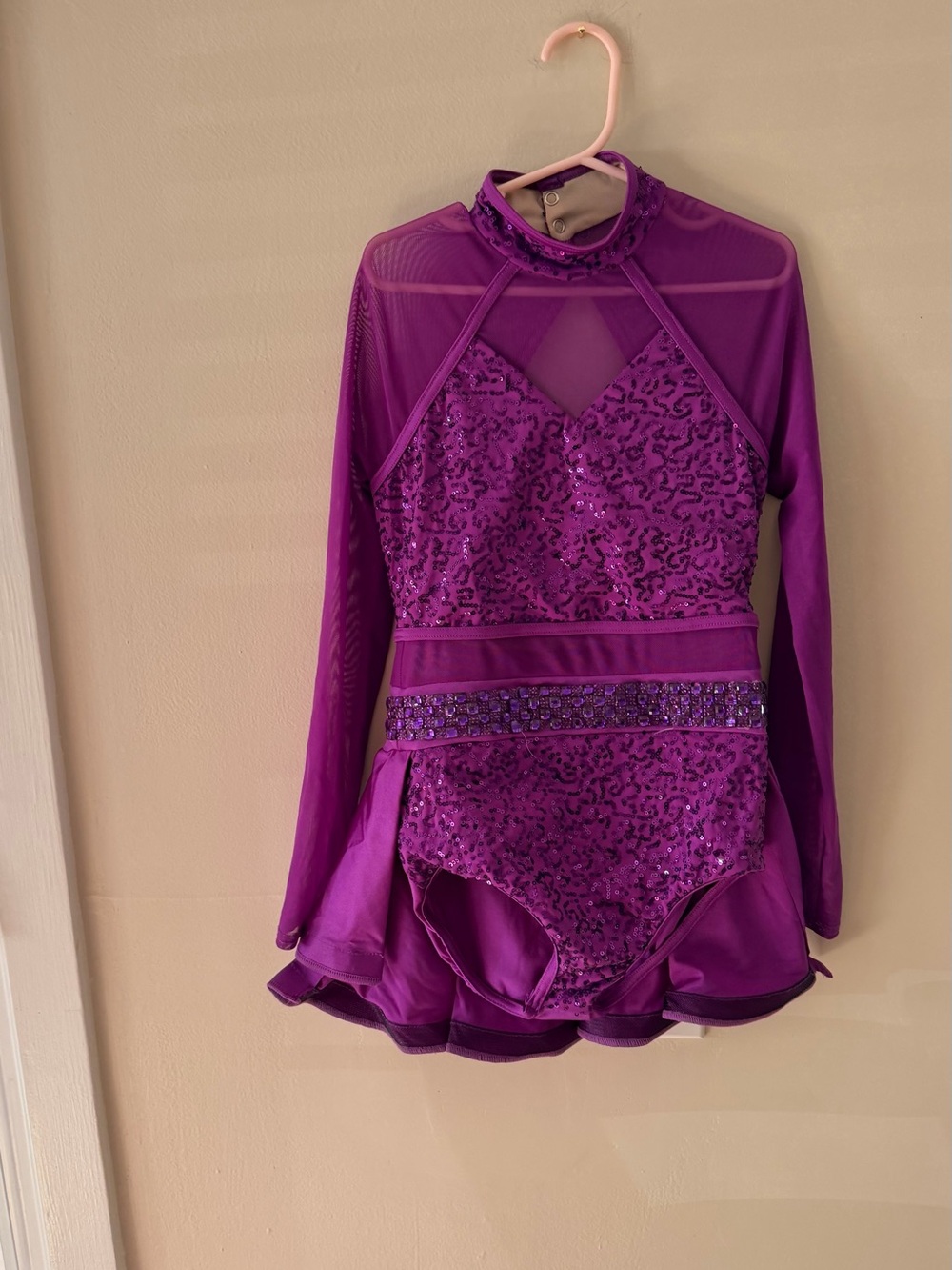 Weissman Purple Sequin Jazz dance costume MC